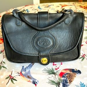 Vintage Etienne Aigner black leather shoulder bag